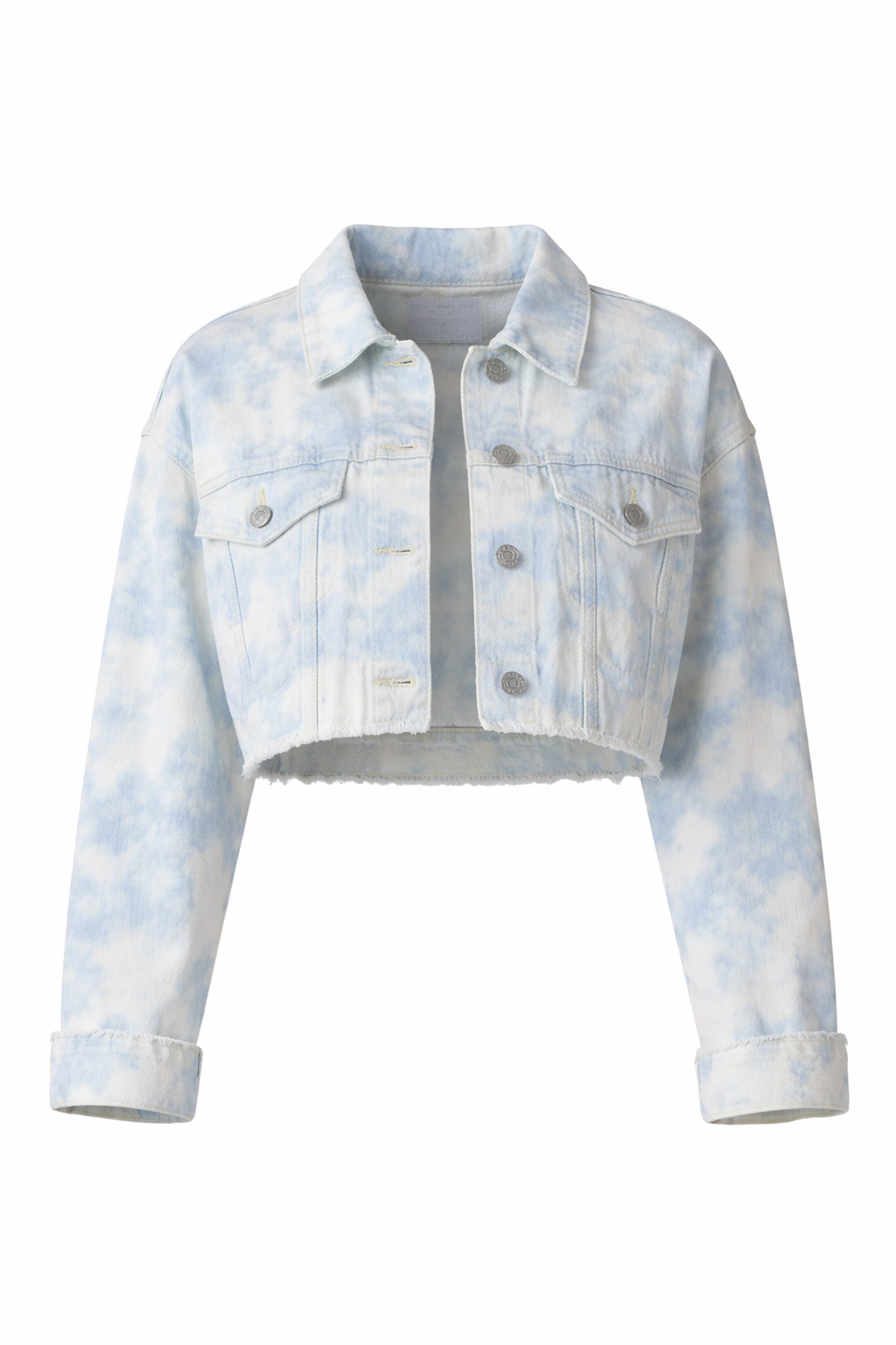 Cropped Tie-Dye Denim Jacket
