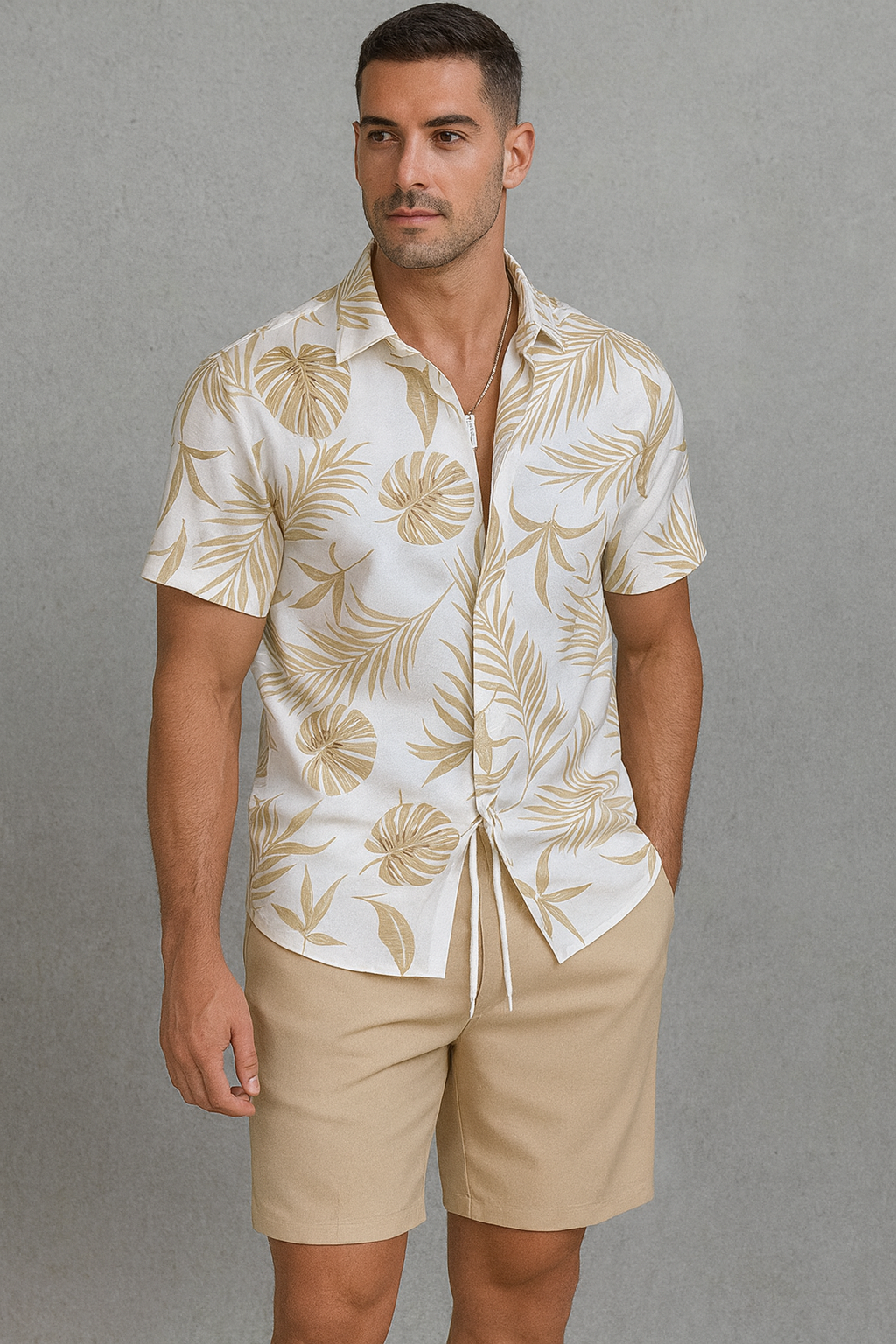 2PCS Summer Tropical Set - Shirt + Shorts