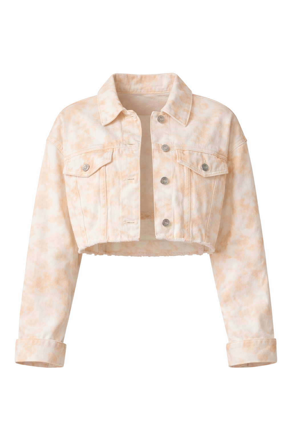 Cropped Tie-Dye Denim Jacket