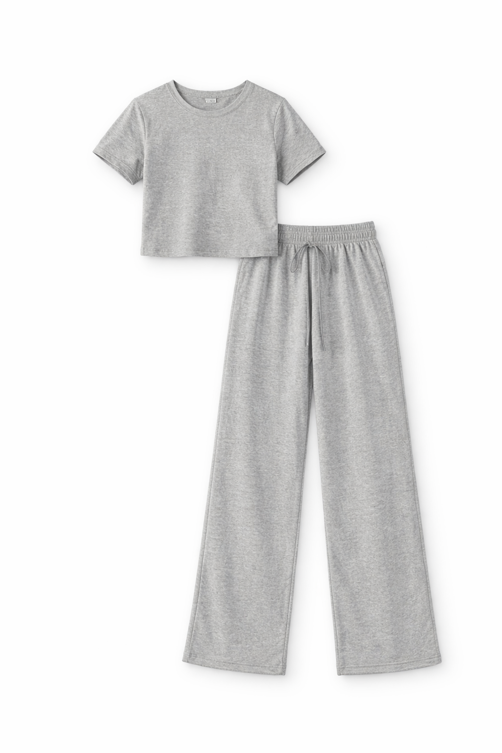Luxe Lounge Set – Crop Top & Wide-Leg Pants