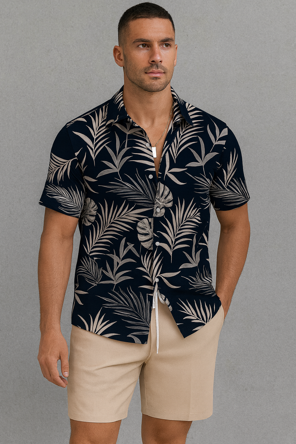 2PCS Summer Tropical Set - Shirt + Shorts